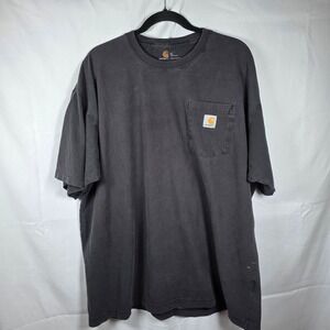 Carhartt Pocket T-Shirt XL Faded Black Short Sleeve Cotton Workwear Tee